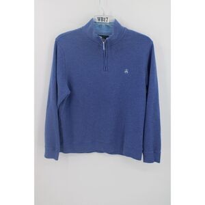 Brooks Brothers Blue 1/4 Zip Long Sleeve Pullover Sweatshirt Mens Large